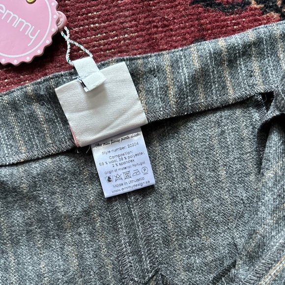 Emmy of Sweden Miss Fancypants Slacks Grey Stripe Wool 36 - Picture 5 of 5
